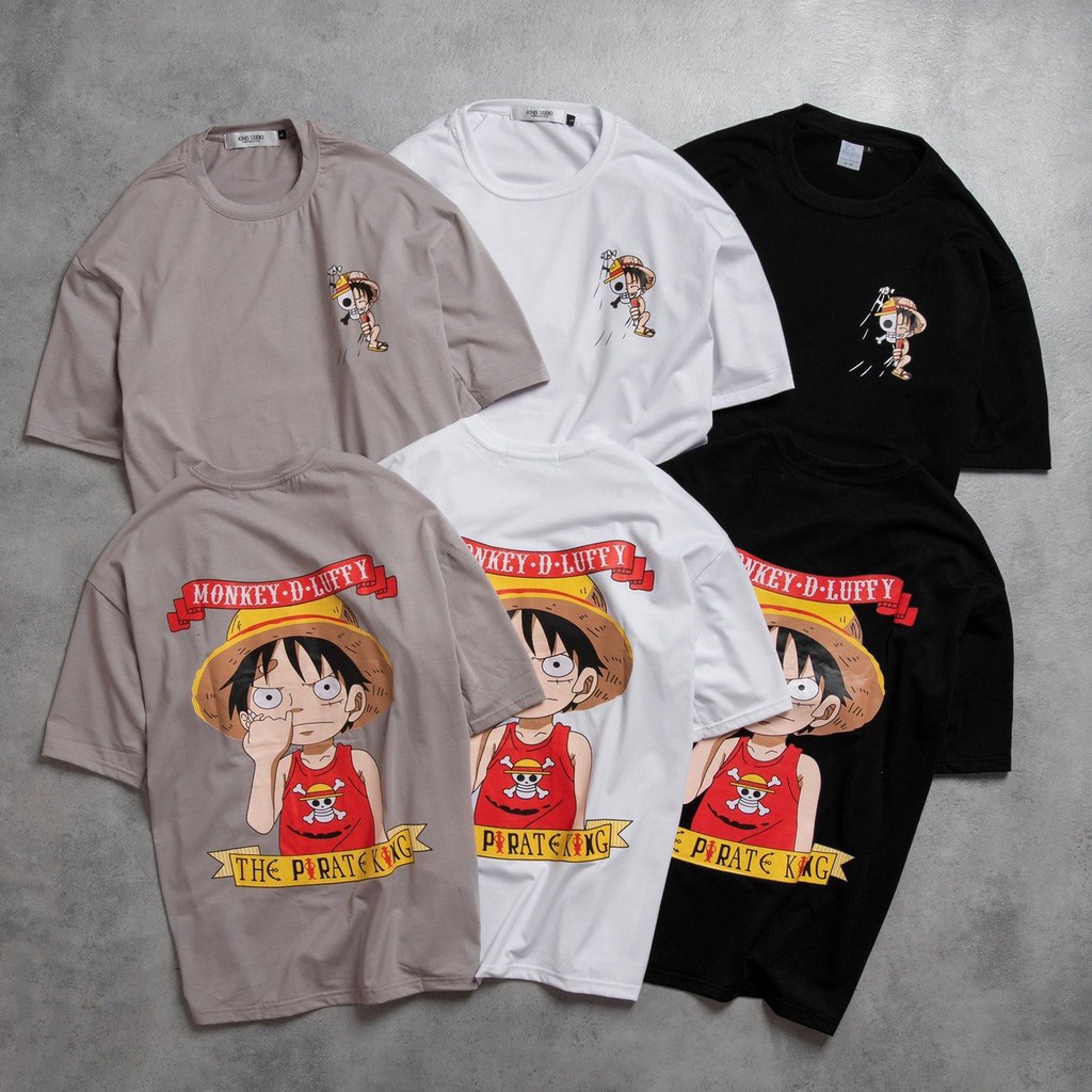 [Mã SKAMCLU7 giảm 10% Tối Đa 50K đơn 0Đ] Áo thun LUFFY MŨ RƠM V2 3 màu Kun shop