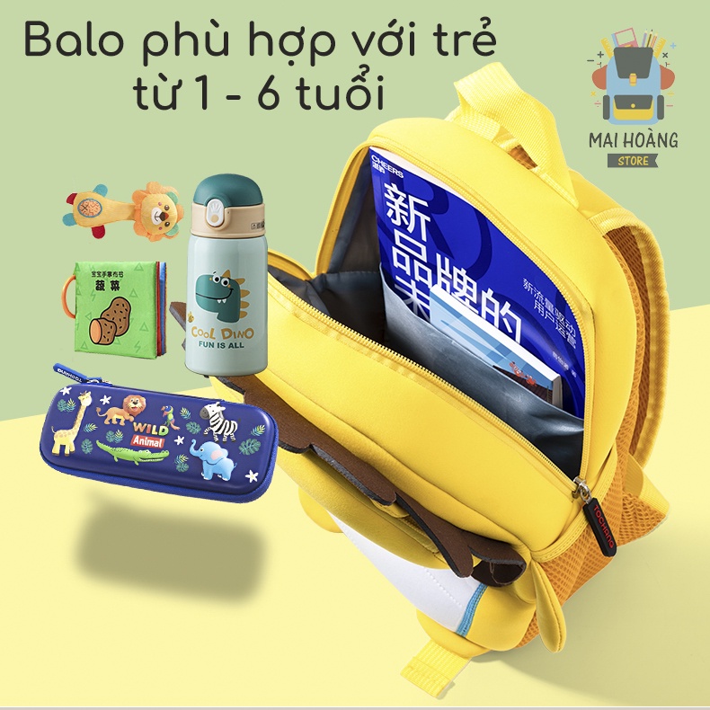 Phù hợp làm quà tặng cho bé 0 - 6 tuổi | Balo hình động vật 3D sinh động, siêu dễ thương, đáng yêu, siêu nhẹ