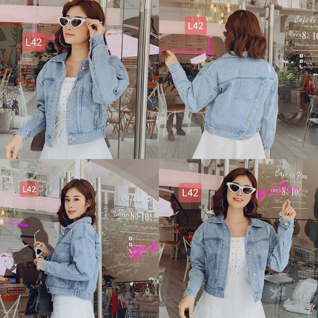 Áo Khoác Jeans Nữ Đẹp 2022 Tôn Dáng Áo Khoác Denim Dày Dặn Mềm Mịn Freesize Jl42