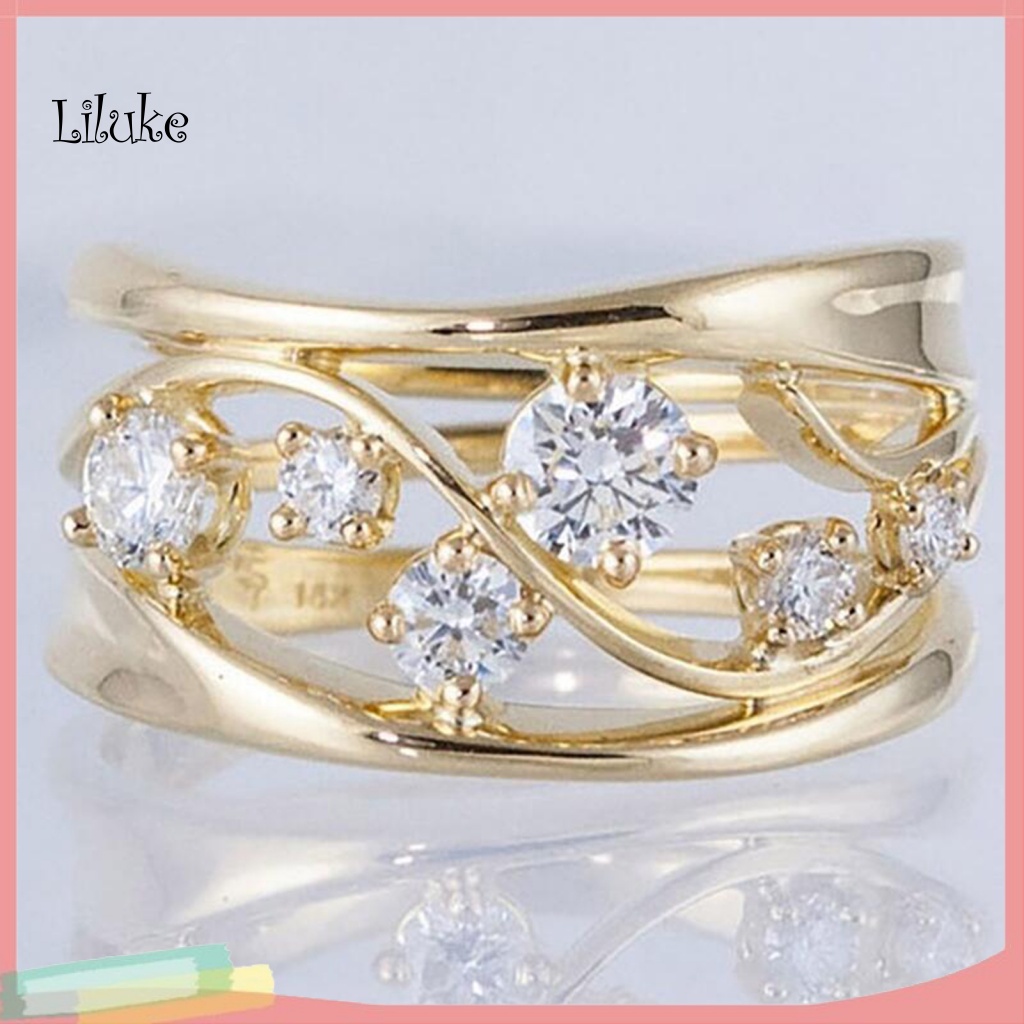 Nhẫn Hợp Kim Đính Đá Zircon Thời Trang Cho Nữ