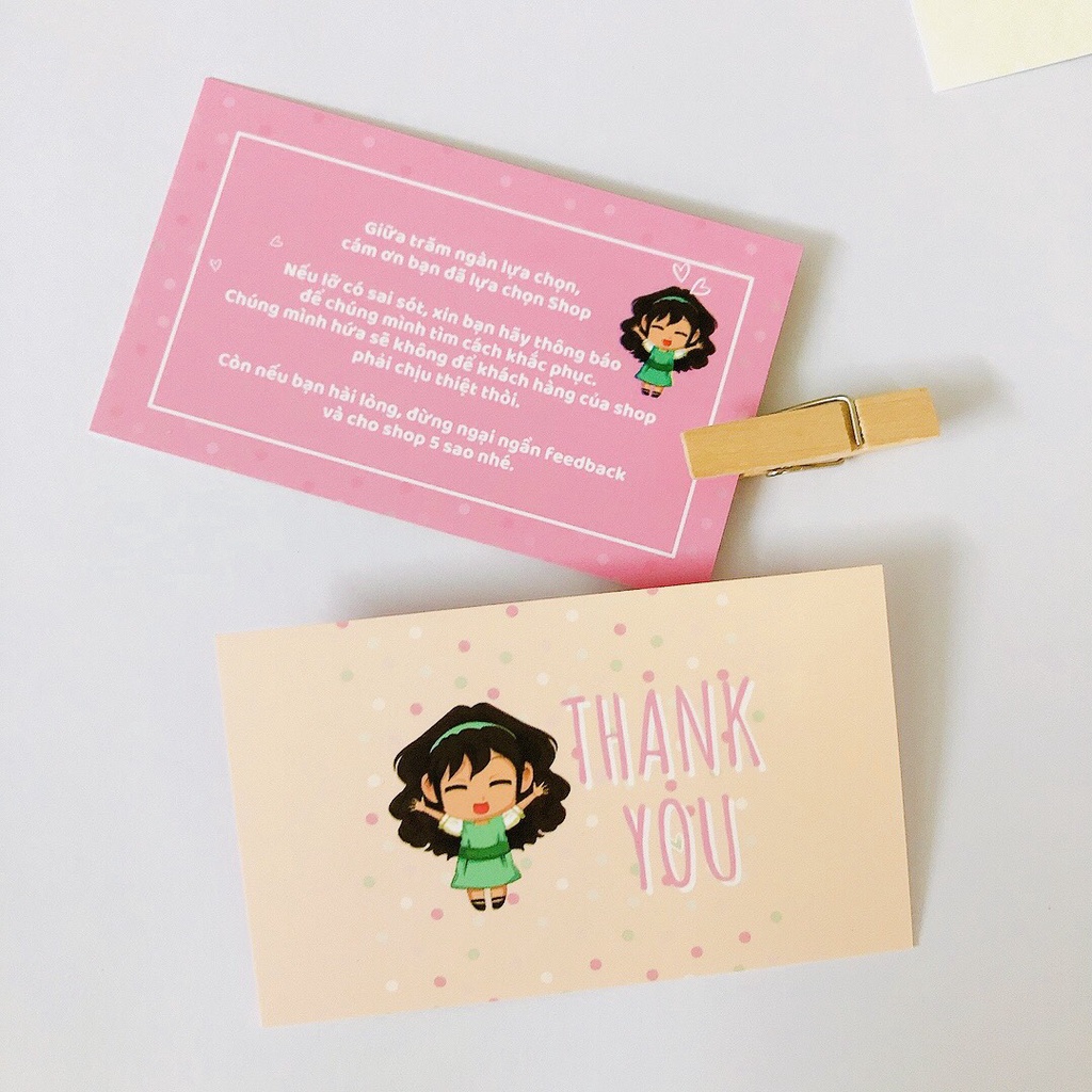 Hộp nhựa 100 card cám ơn, thiệp cảm ơn hoặc Thank you card dành riêng cho shop bán hàng dùng để tặng khách hàng