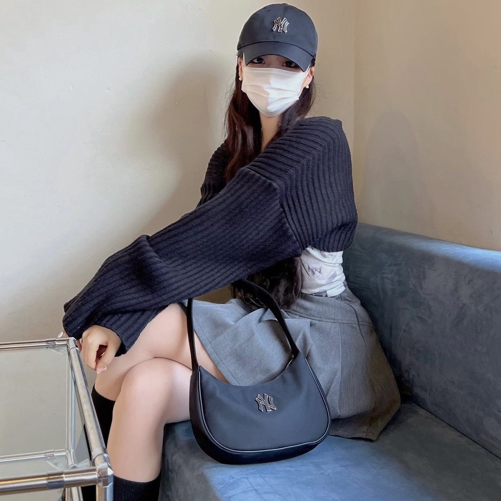 ✅ [ FELIX CHUẨN 1:1+ VIDEO]  Túi Đeo Vai NY MLB NYLON HOBO BAG - 3ABQS032N-50BKS | ẢNH THẬT TỰ CHỤP | MẪU MỚI NHẤT