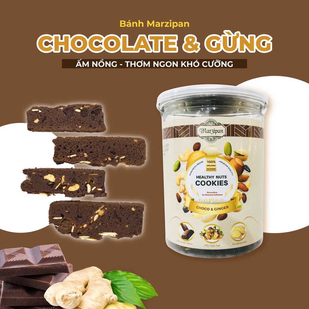 [ĐỐT MỠ GIẢM CÂN] Bánh Healthy DARK CHOCOLATE & GỪNG mix hỗn hợp hạt Organic dùng tập luyện thể thao, gym, ăn vặt