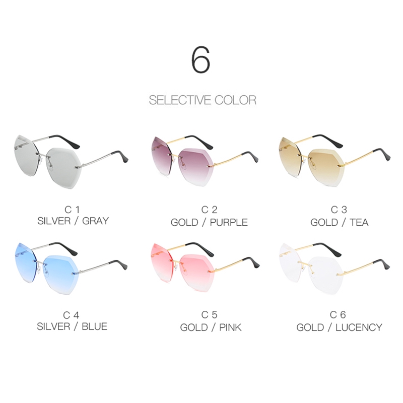 Kính Mát Không Gọng Màu Kẹo Gradient Thời Trang Cho Nữ | BigBuy360 - bigbuy360.vn