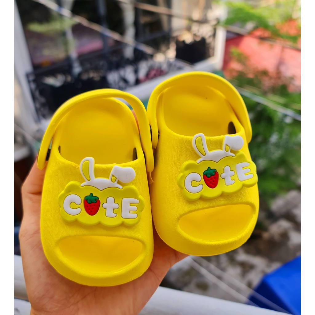 Dép bánh mì cho bé gái hình thỏ cute dễ thương kèm quai sau siêu nhẹ