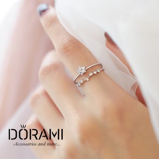 Nhẫn nữ ngôi sao 2 vòng đá lấp lánh dễ thương trend hàn quốc 2020