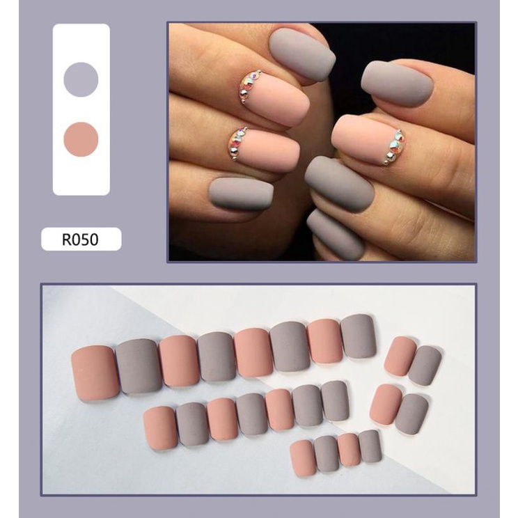 Set 24 Móng Tay Giả Kèm Keo Dán Trang Trí Móng