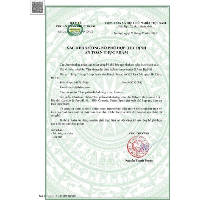 Sữa Prosure vani hộp 380g [Date 2025]