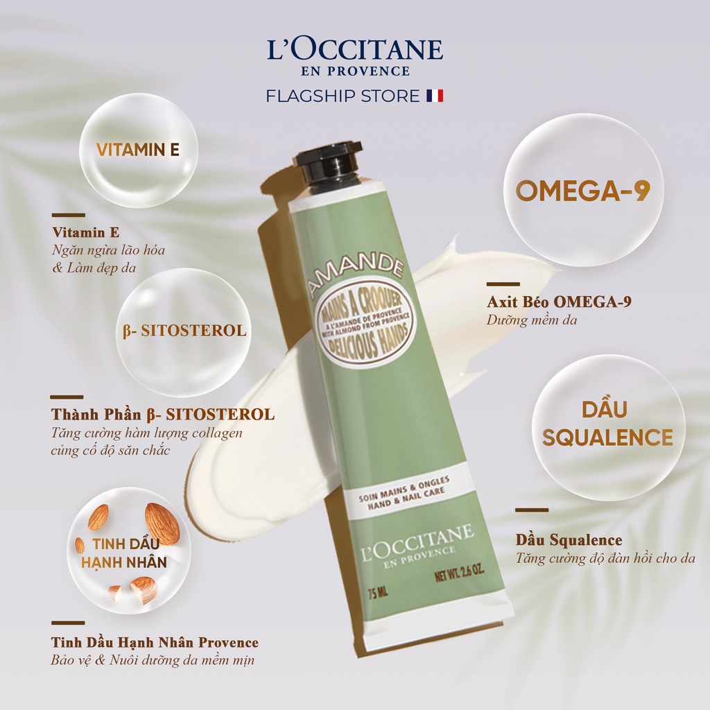 Kem Dưỡng Tay Hạnh Nhân L'Occitane Almond Hand Cream 30ml - 75ml - 150ml