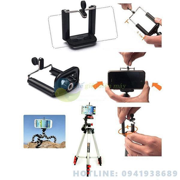 [ SALL OFF ] Khung gắn điện thoại lên tripod - Đầu kẹp điện thoại lên chân máy ảnh - shop Thế giới điện máy .