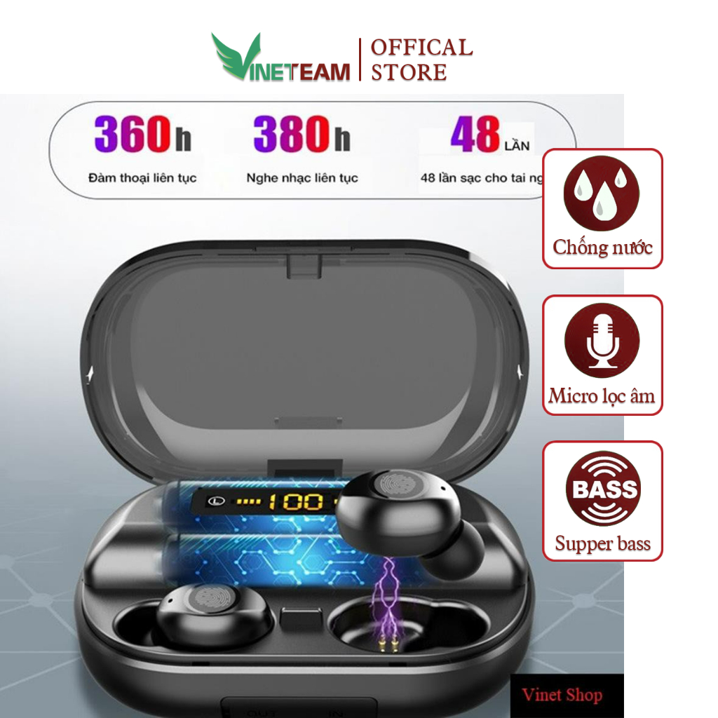 Tai nghe Vinetteam AMOI V11 bản quốc tế  cảm ứng Bluetooth 5.0 Pin 4000MAH Chơi được 380 giờ, chống nước -dc3622