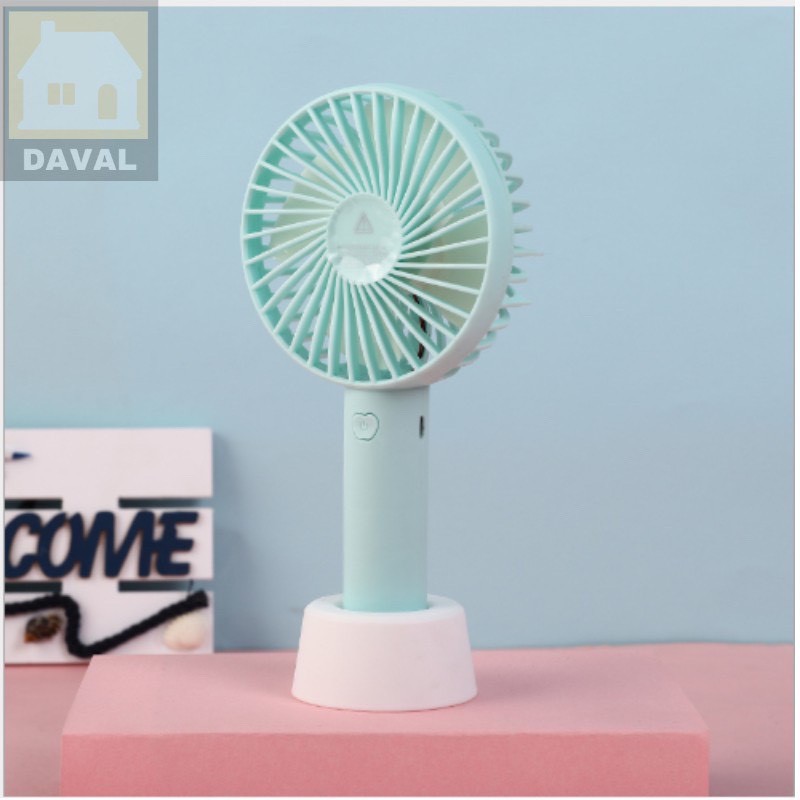 Quạt tích điện mini cầm tay có 3 chế độ gió siêu mát kèm hộp và cáp sạc