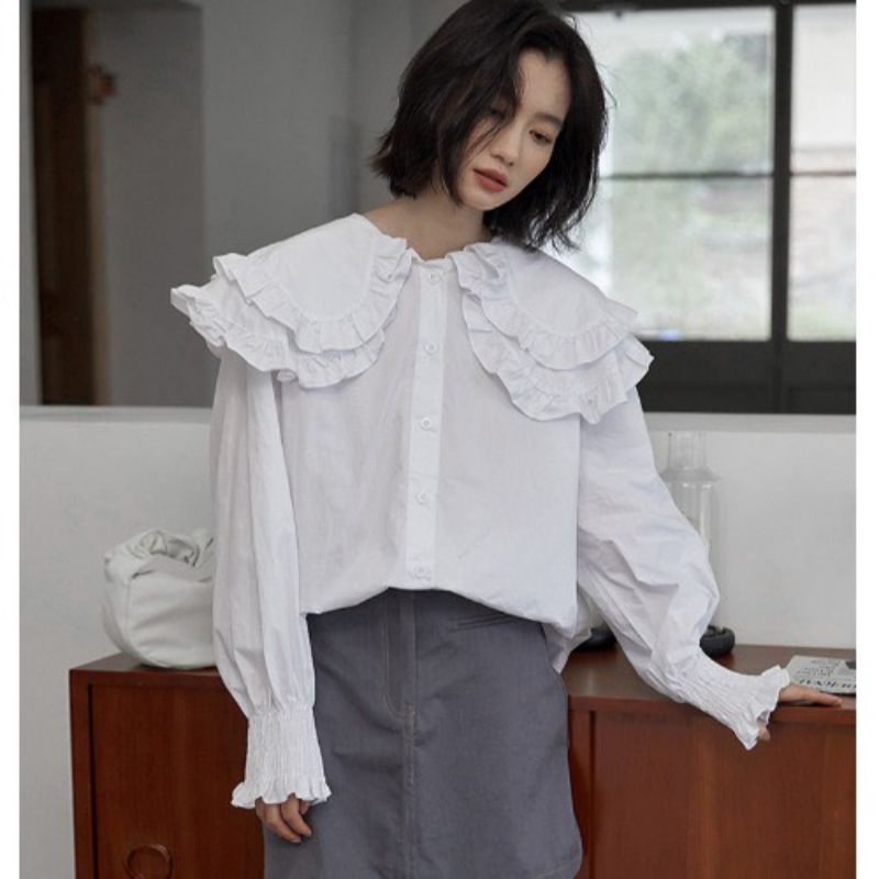 ÁO SƠ MI CÔNG SỞ TIỂU THƯ TAY BỒNG CB1