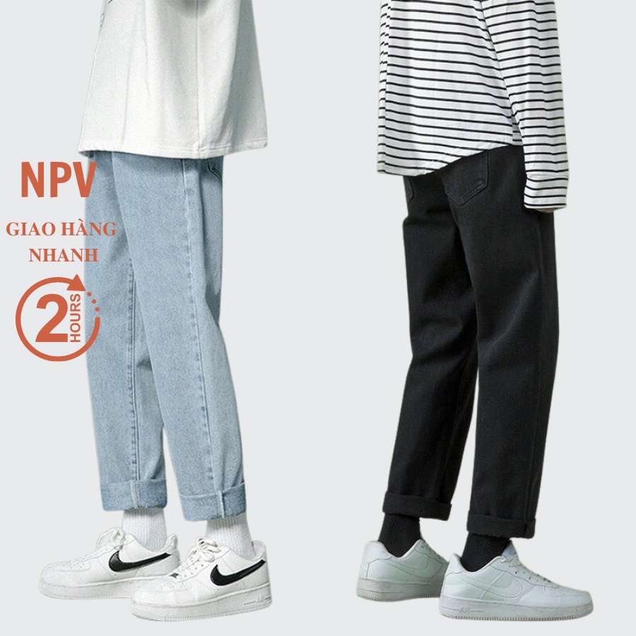 Quần Jean baggy nam nữ NPV , jeans unisex - Quần bò dáng suông rộng -Top xu hướng 2021