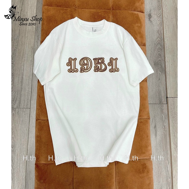 Áo phông dáng rộng giấu quần, áo thun nữ 1951 hình in nổi phom thụng sịn sò hàng QCL1 Minxu shop MÃ 1951