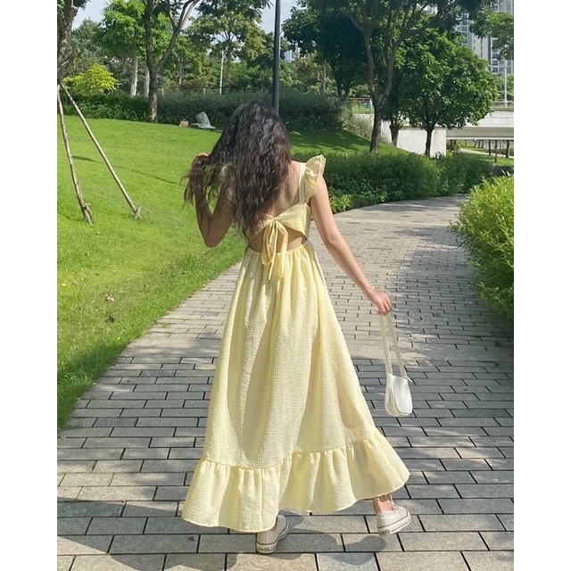 SALA | Đầm caro tay bèo, nơ cột sau lưng dễ thương - Design by TUDO