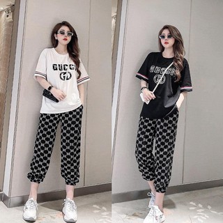 Bộ thun thể thao họa tiết chữ G