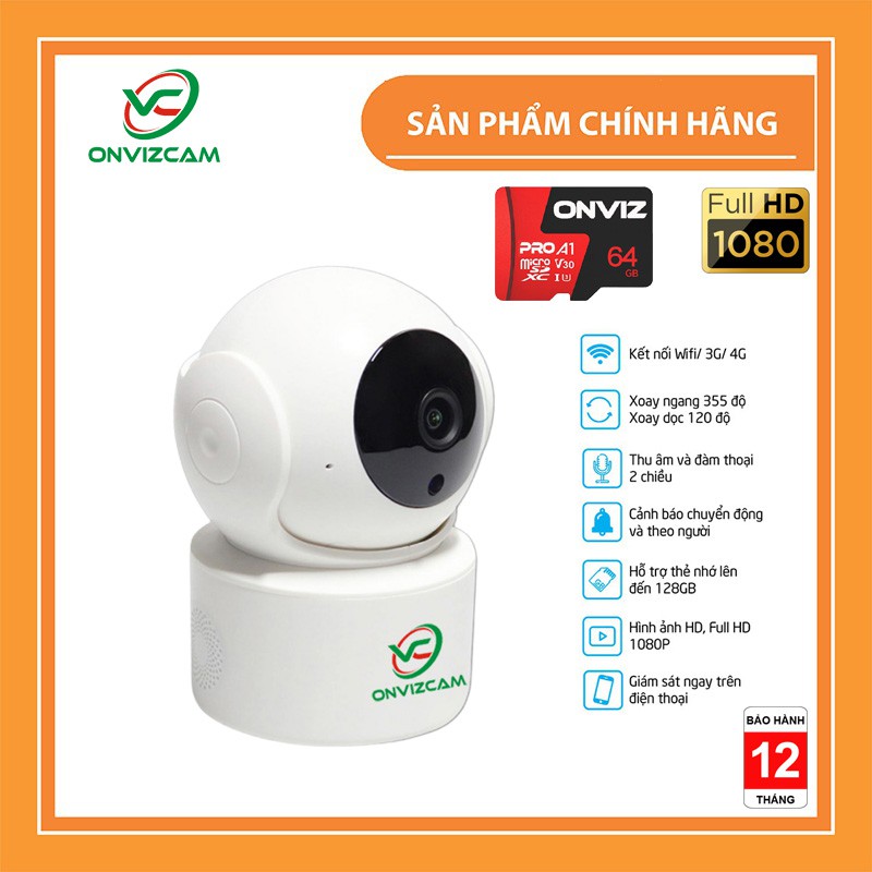 Camera Wifi 3 Râu CARECAM/ Onvizcam V5PRO 2.0MPX, độ phân giải FULL HD 1920x1080p