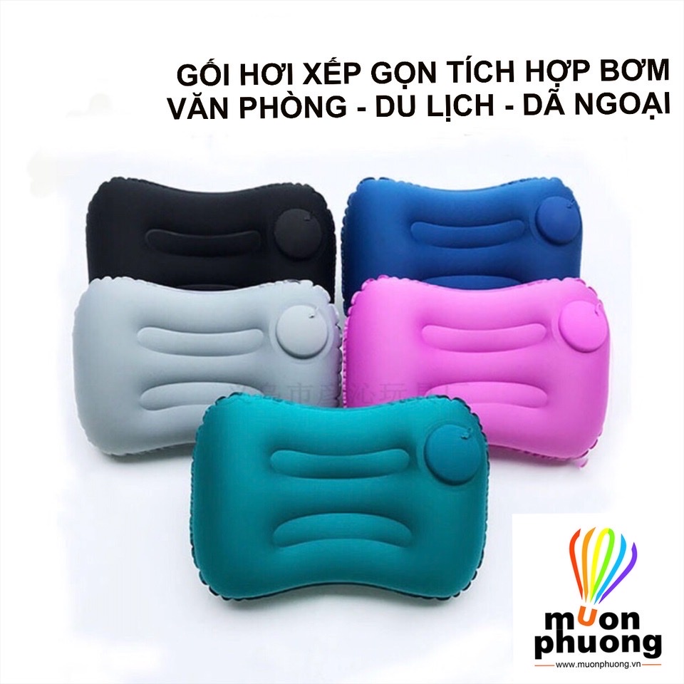 Gối hơi văn phòng du lịch dã ngoại PVC - MUÔN PHƯƠNG SHOP