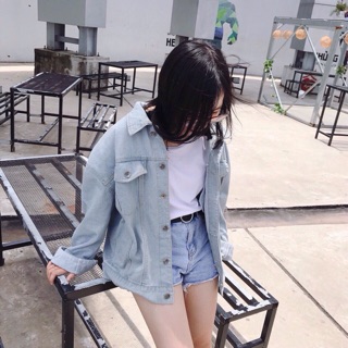 Áo Khoát JEAN, Form Rộng, Chất Dày Dặn Như Hình