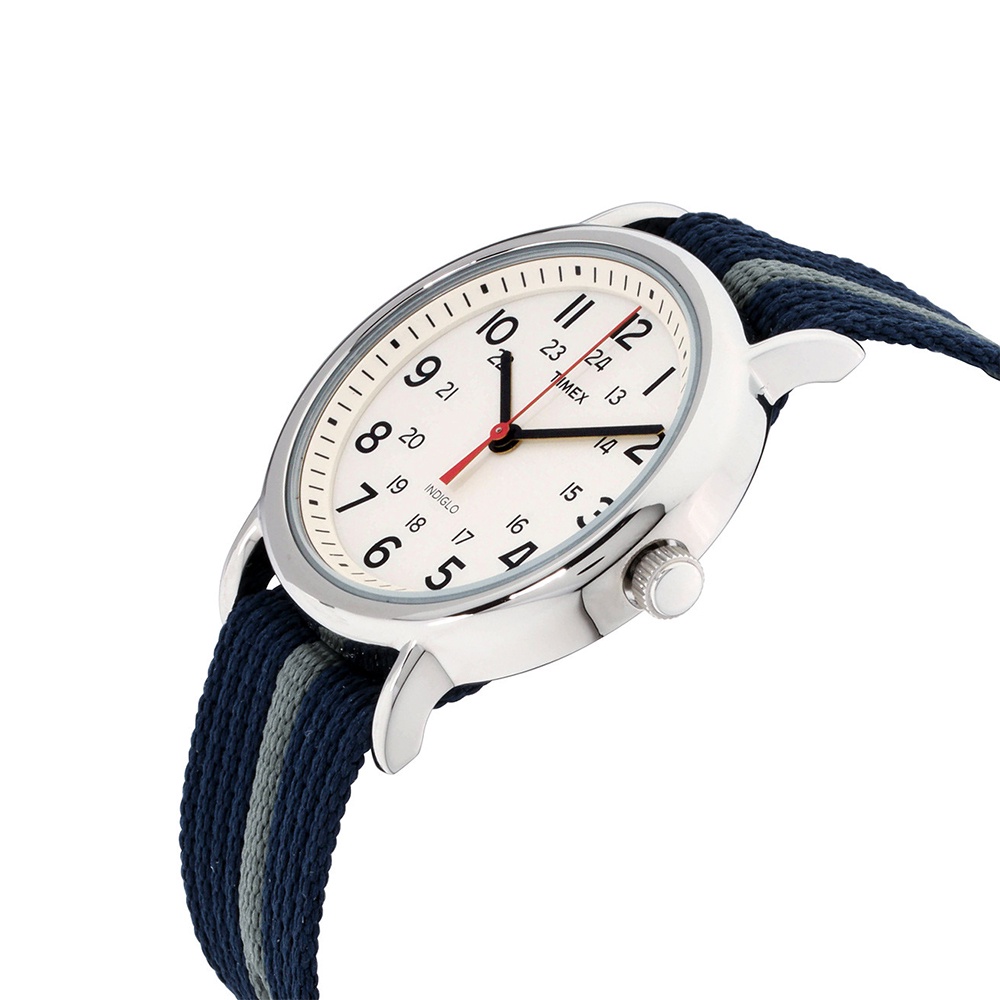 Đồng hồ Unisex Nam Nữ Timex Weekender T2N654 Xanh Dây Vải - Chính Hãng