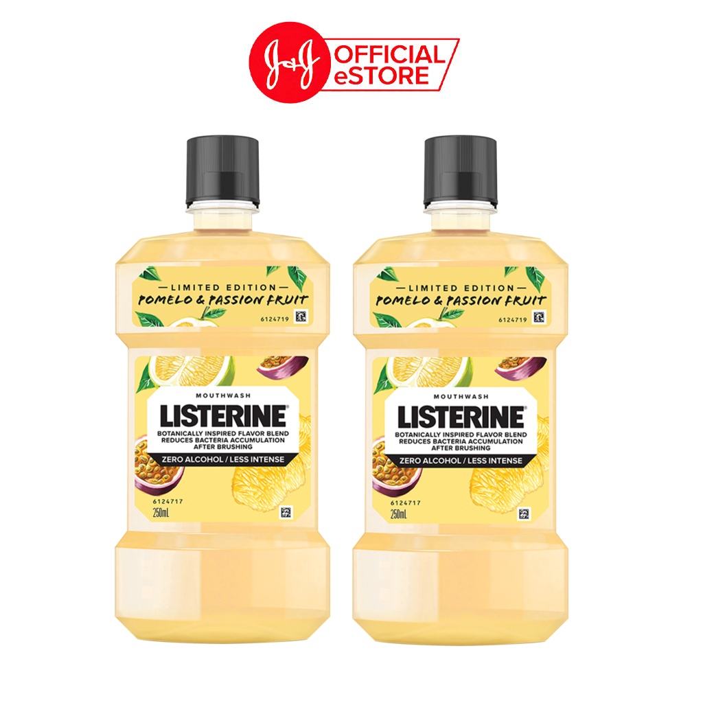 Bộ 2 Chai Nước Súc Miệng Listerine Pomelo &amp; Passion Fruit 250mlx2 - 540023150