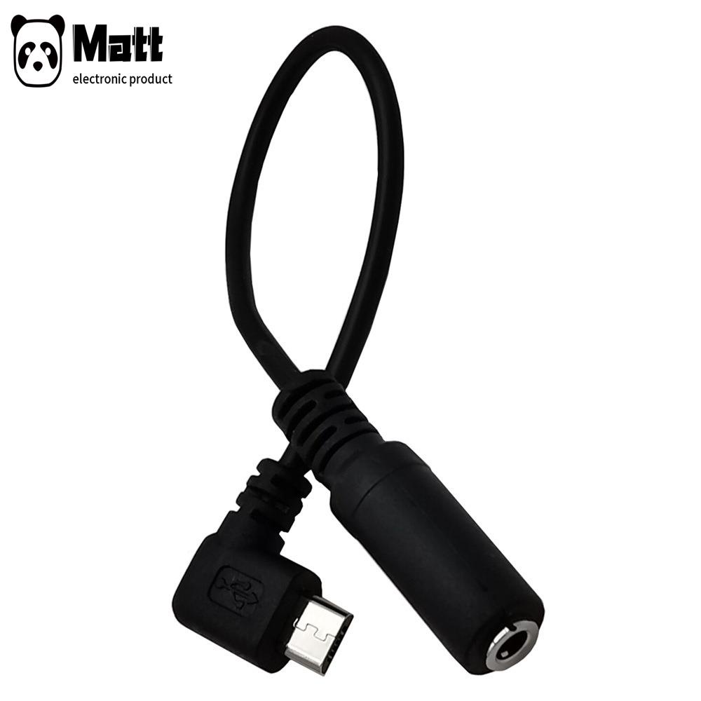 MATTCáp chuyển đổi âm thanh micro USB sang 3.5 bẻ cong 90 độ v8 Cáp chuyển đổi tai nghe điện thoại nữ sang 3.5mm dành cho nữ