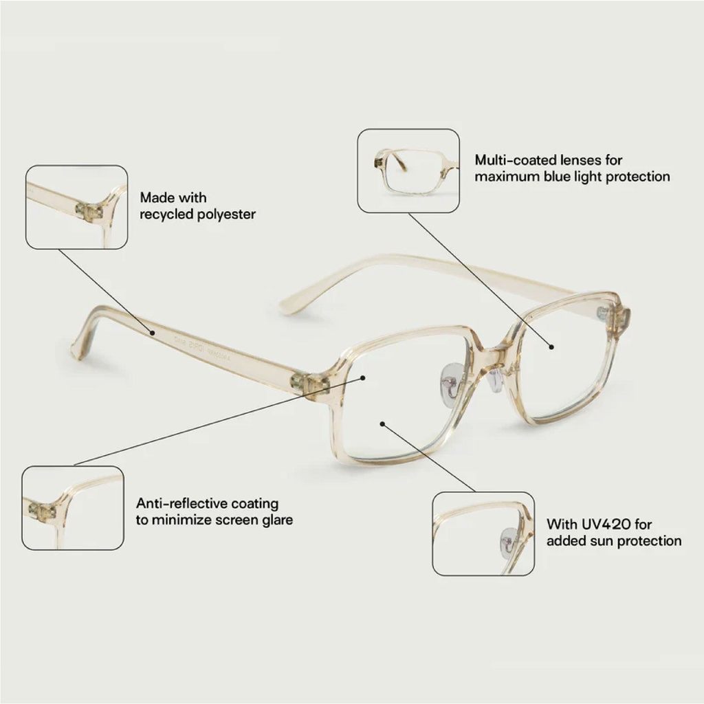 Kính Sunnies Studios Chống Ánh Sáng Xanh Gọng Vuông Idris Jellyfish