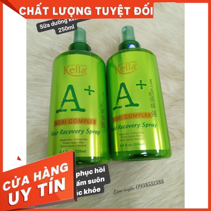 XỊT DƯỠNG PHỤC  HỒI TÓC  KELLA  A+ 250ML  nuôi dưỡng , cải thiện tóc khô xơ , chẻ ngọn , giúp tóc chắc khỏe.