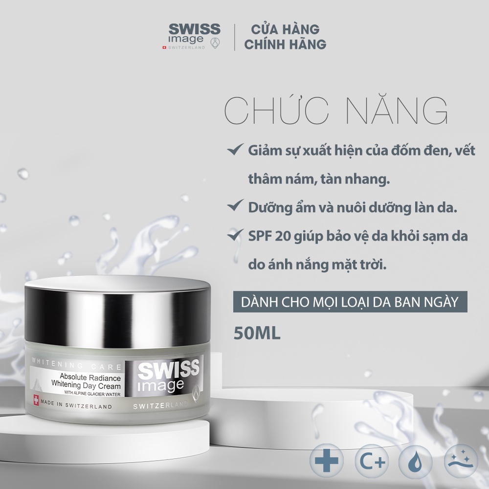 Kem dưỡng trắng da giảm tàn nhang ban ngày cho mọi loại da Swiss Image Whitening Day Cream 50ml