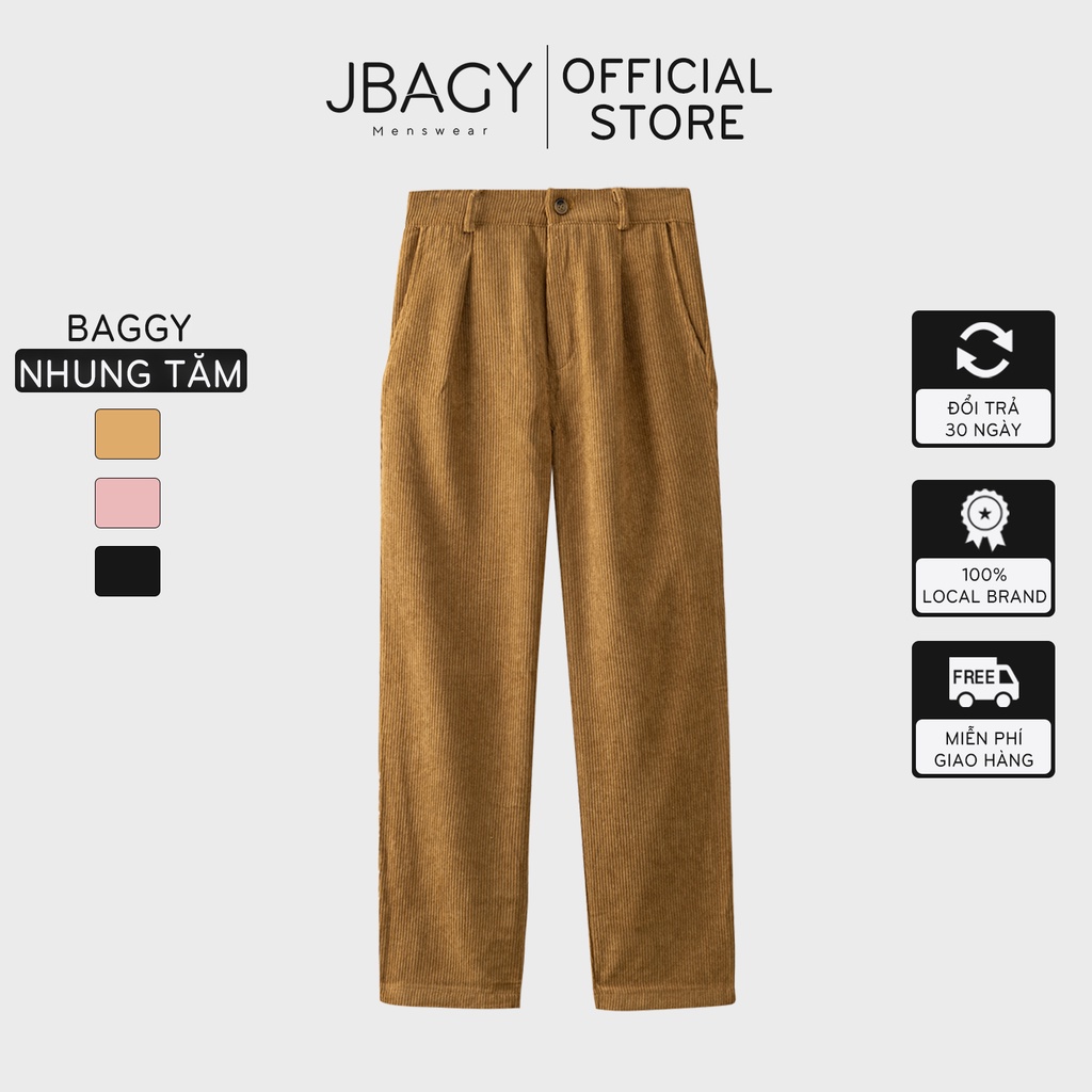 Quần baggy nhung tăm ống suông Hàn quốc thương hiệu JBAGY - JBD02