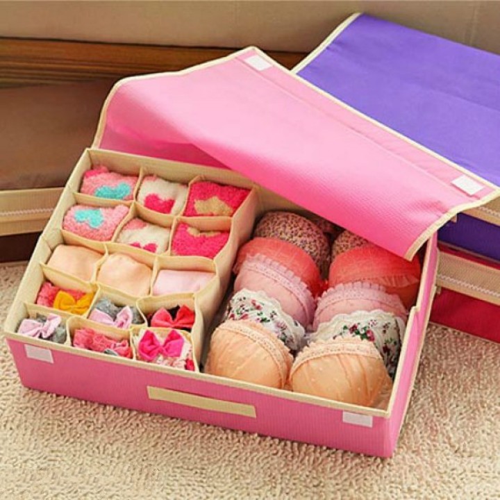 HỘP ĐỰNG ĐỒ LÓT 16 NGĂN CÓ NẮP