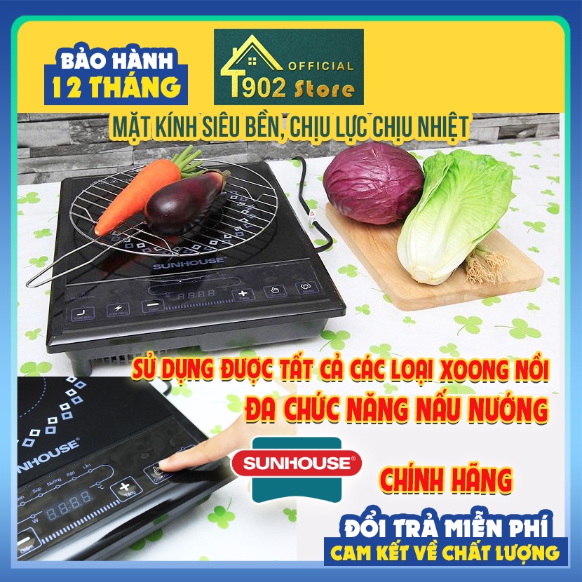 Bếp Hồng Ngoại Sunhouse SHD6011 Mặt Kính Siêu Bền, Tặng Kèm Vỉ Nướng