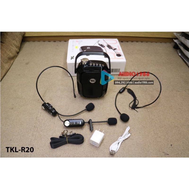 Máy trợ giảng TKL R20 UHF 1 micro cài ve áo 1 mic đeo tai nói song song