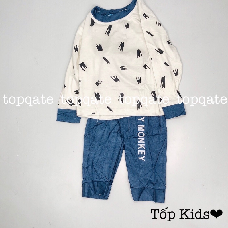 Bộ dài tay thun lạnh cho bé trai và bé gái 6-17kg nhiều màu nhiều hình siêu dễ thương QATE101