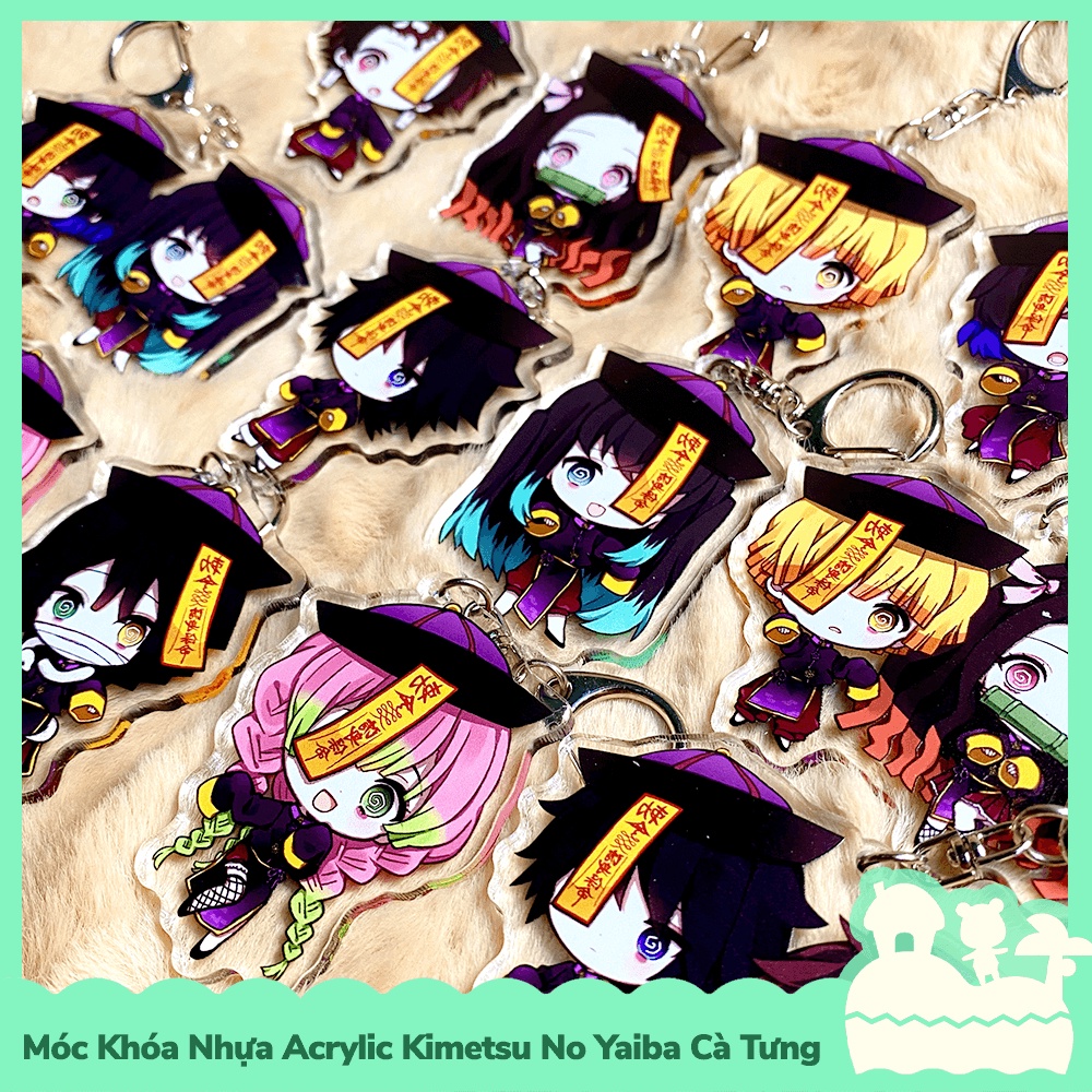 [Sẵn VN - NowShip] Móc Khóa Keychain Acrylic Nhựa Trong Anime Manga Kimetsu No Yaiba Demon Slayer Cà Tưng