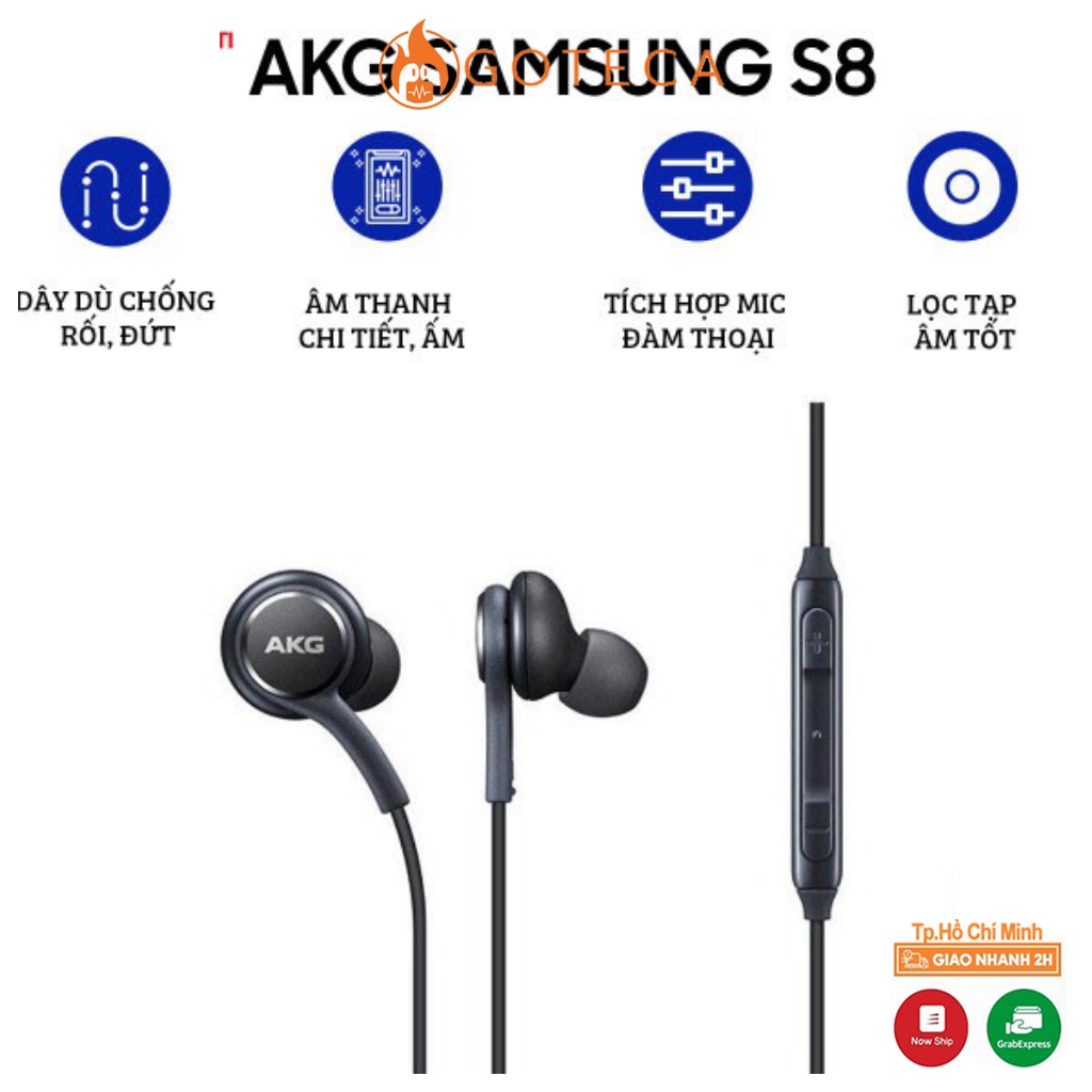 Tai nghe Samsung Galaxy S8 Zin -Nhét tai 3.5mm âm siêu trầm có mic