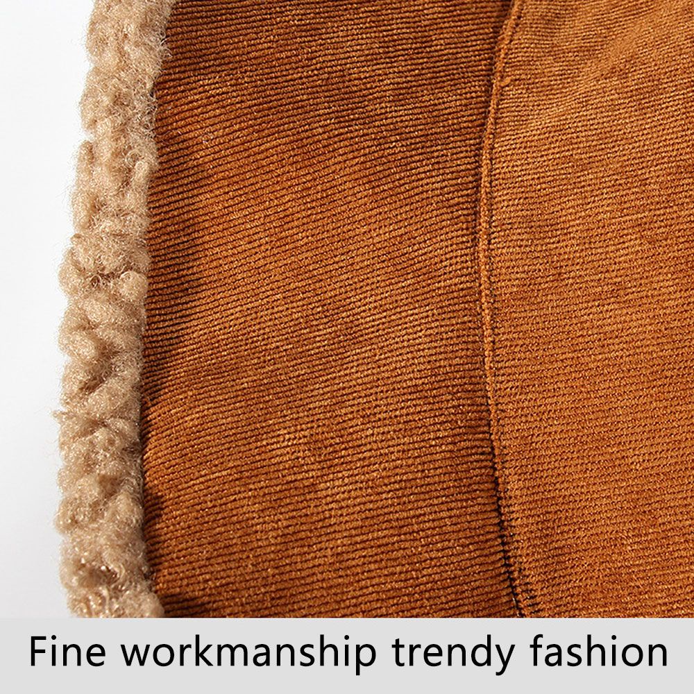 Mũ tai bèo hai mặt bằng vải nhung lông thời trang mùa đông cho nữ