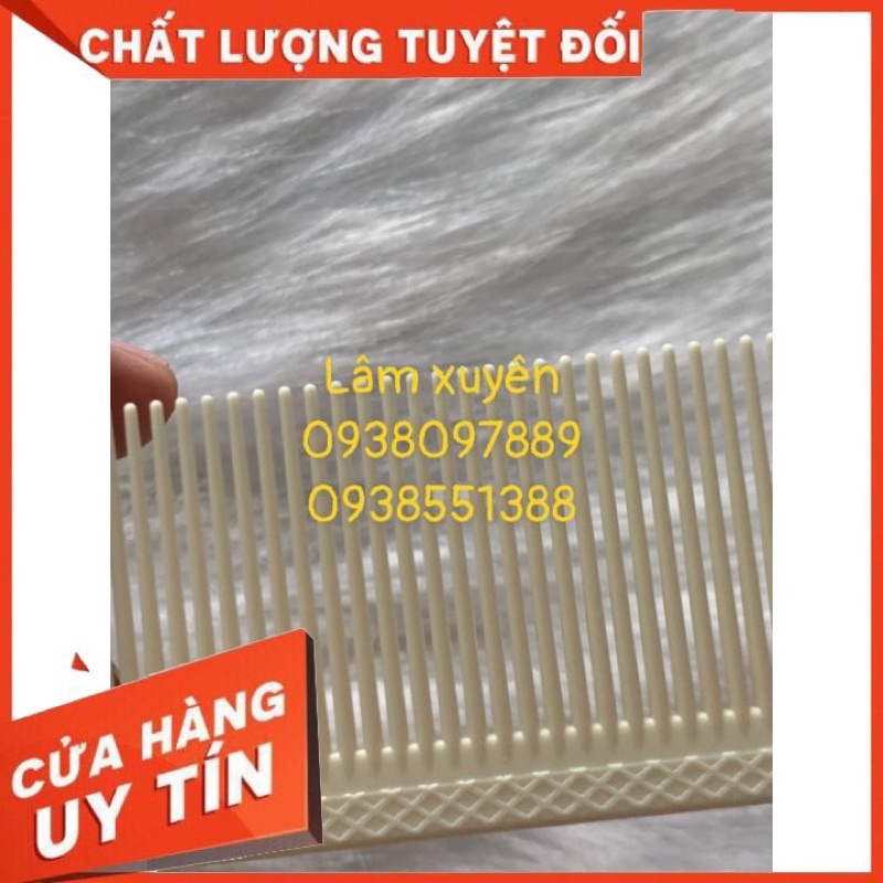 Lược cắt tóc nam bản to 007 ⚡FREESHIP⚡ màu trắng, nhựa dẽo cao cấp, chịu nhiệt, kháng hóa chất, độ ăn tóc cao