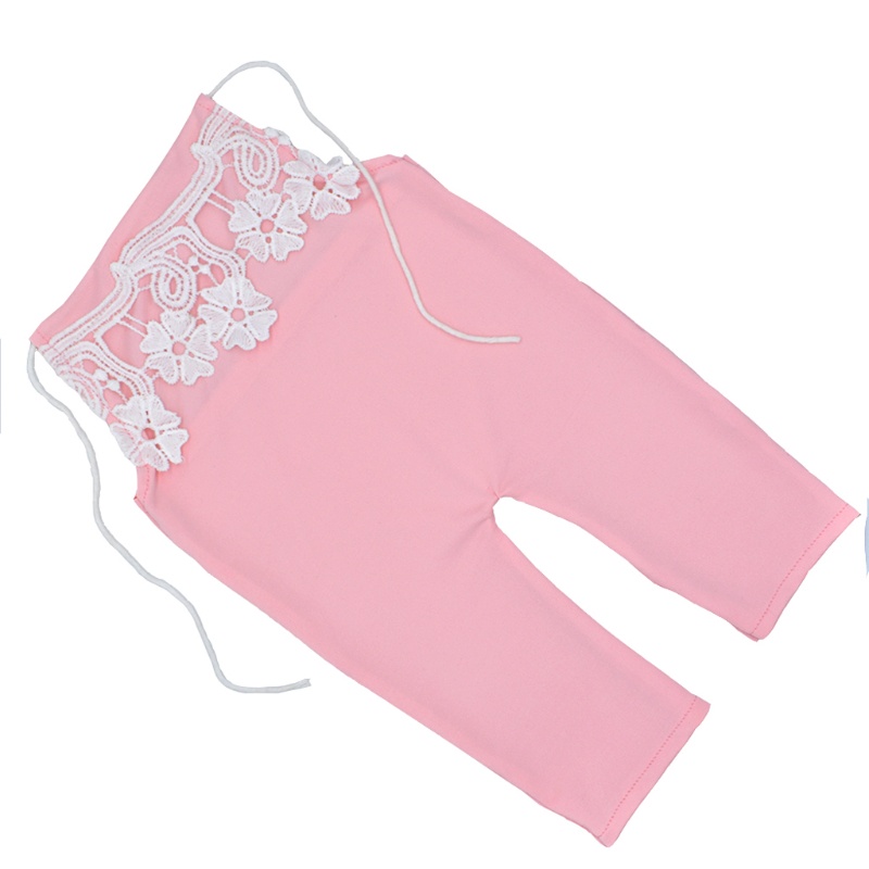 Bộ Áo Liền Quần Màu Trơn Dễ Thương Dùng Làm Phụ Kiện Chụp Ảnh Cho Bé Sơ Sinh 0-2 Tháng Tuổi