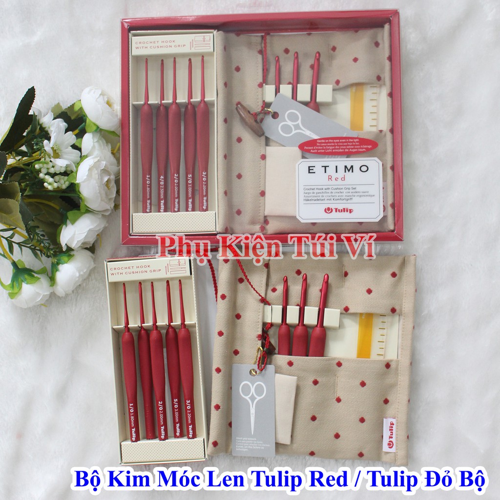 Bộ kim móc len tulip red / tulip đỏ bộ