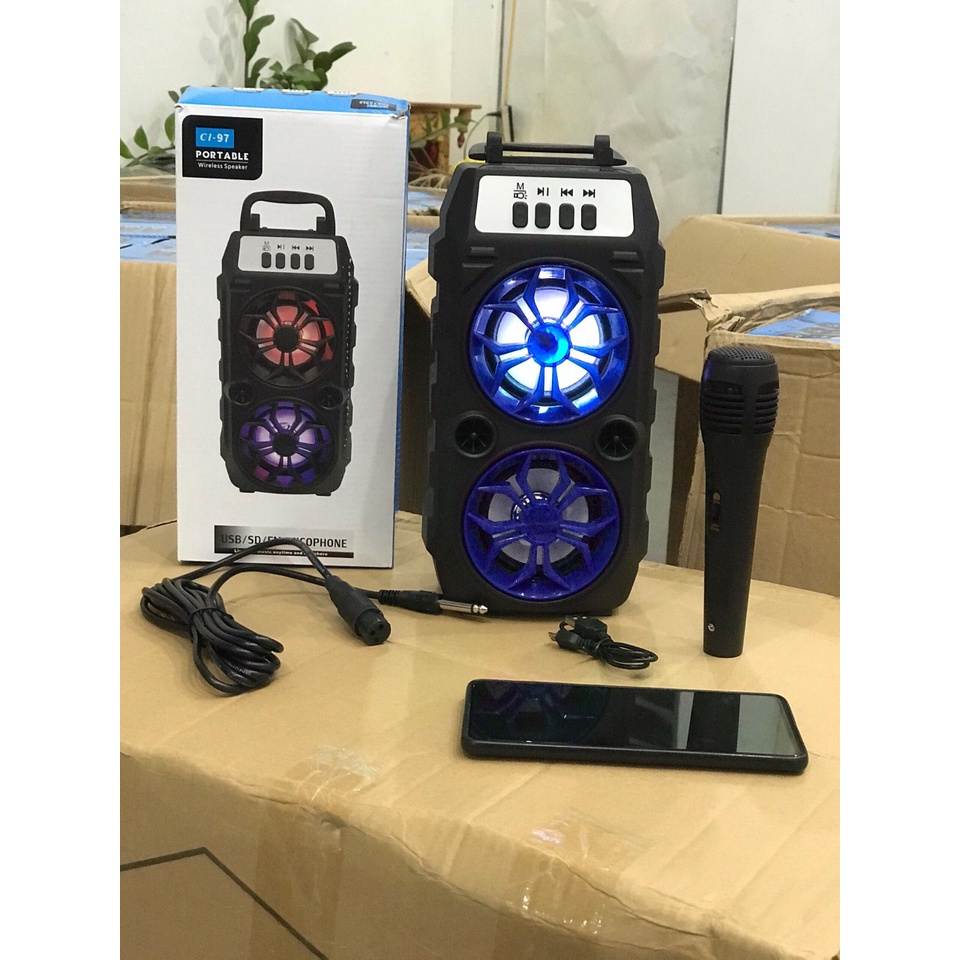 Loa Bluetooth Hát Karaoke Tặng Kèm Mic Hát Nghe Nhạc Cực Đã Âm Bass Cực Mạnh Hát Cực Hay Bảo Hành 12 Tháng