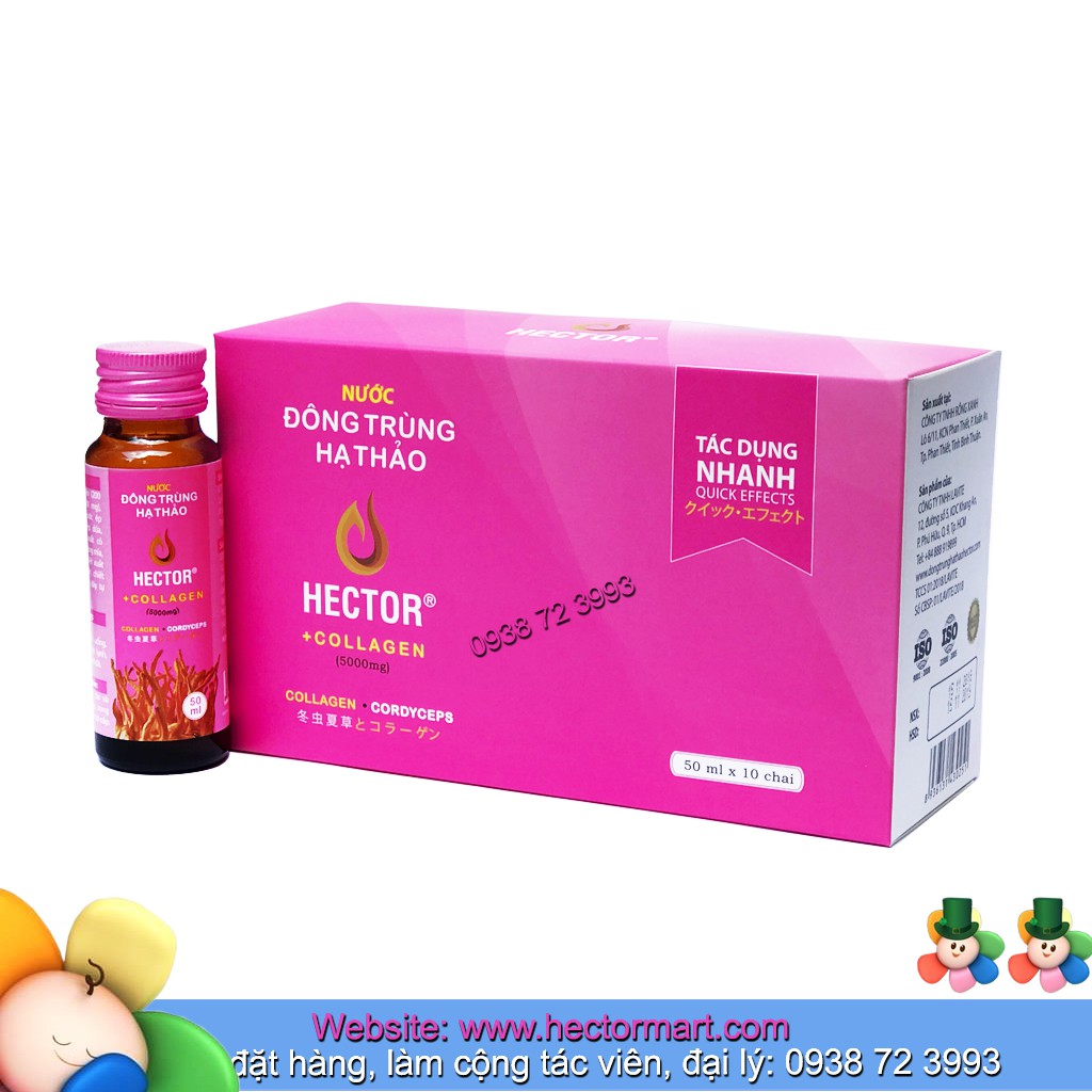 Nước Hector Collagen Đông Trùng Hạ Thảo 1 hộp 10 chai