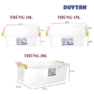 Thùng chữ nhật nhựa trong suốt duy tân 10 lít