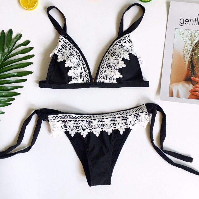 Bikini đồ bơi 2 mảnh phối ren hoa