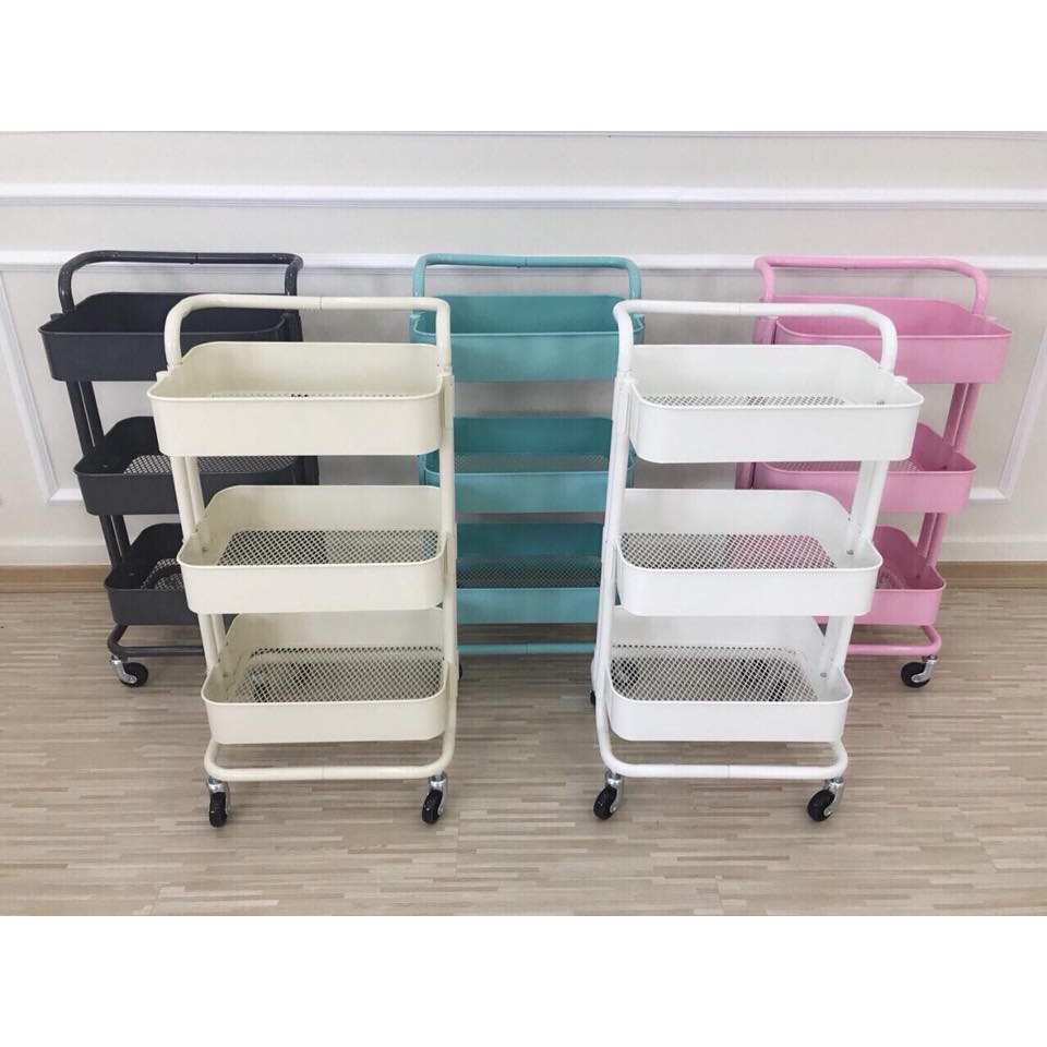 [CHÍNH HÃNG] KỆ SẮT ĐA NĂNG 3 TẦNG CÓ BÁNH XE IKEA ĐỰNG ĐỒ CHO BÉ