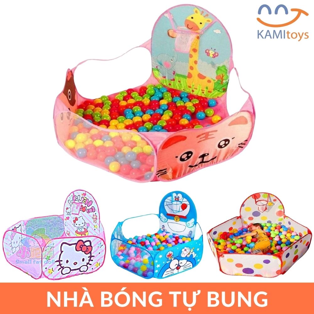 Nhà bóng cho bé gấp gọn tự bung loại quây banh có cột chơi bóng rổ (Không kèm bóng) KM50079