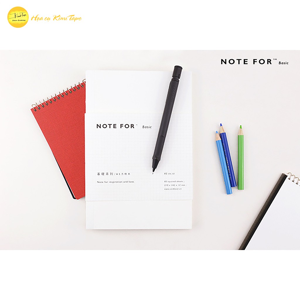 Sổ tay cơ bản NOTE FOR BASIC A5, A6 làm Bullet Journal/Planner/Nhật ký/Scrapbook - Sổ grid ô vuông, trơn, kẻ ngang