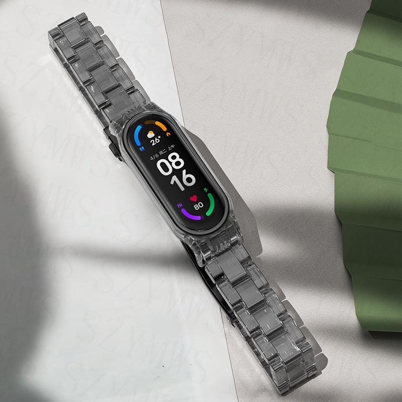 Dây Đeo Thay Thế Chất Liệu Nhựa Màu Trơn Cho Xiaomi Mi Band 6 5 4 3 5 6