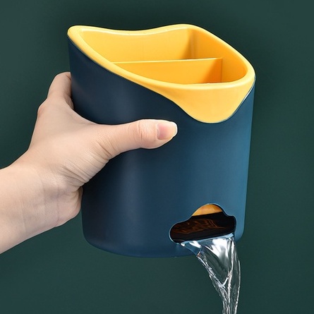 Ống Đựng Đũa 2 Ngăn 2 Lớp Thiết Kế Thoát Nước Thông Minh Có Khay Hứng Nước, Hộp đựng Đũa Phong Cách Tây Âu Cao Cấp #ĐŨA